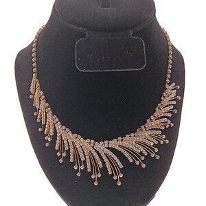 Vtg Christina Collection Crystal Spray Necklace 18” Rhinestone Wedding Formal